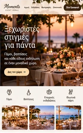 Σχέδιο ιστοσελίδας για Χώρος εκδηλώσεων