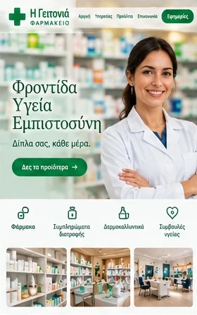 Σχέδιο ιστοσελίδας για Φαρμακείο