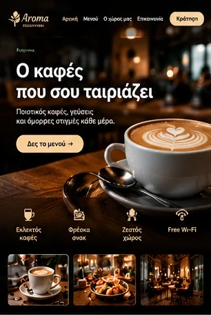 Σχέδιο ιστοσελίδας για Καφετέρια