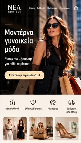 Σχέδιο ιστοσελίδας για Κατάστημα ρούχων