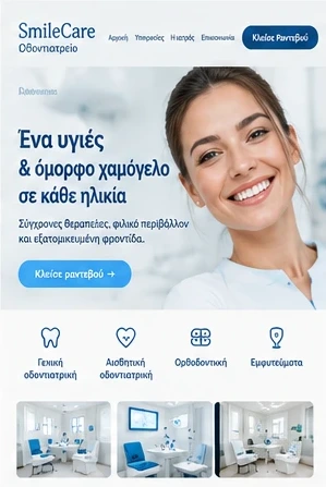 Σχέδιο ιστοσελίδας για Οδοντιατρείο