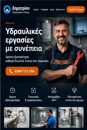 Σχέδιο ιστοσελίδας για Υδραυλικός