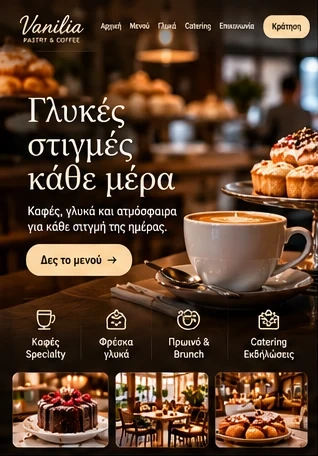 Σχέδιο ιστοσελίδας για Ζαχαροπλαστείο